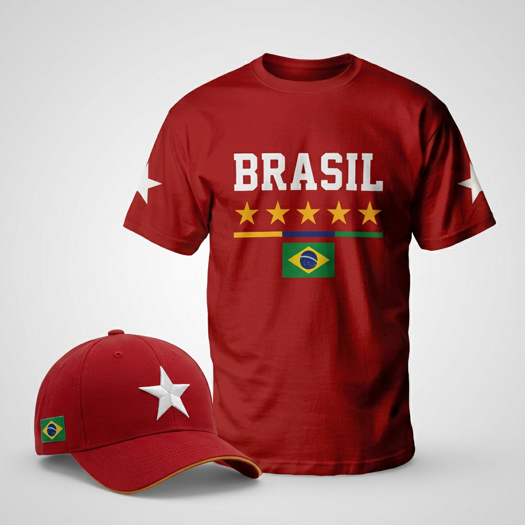 Kit Camisa + Boné Vermelho